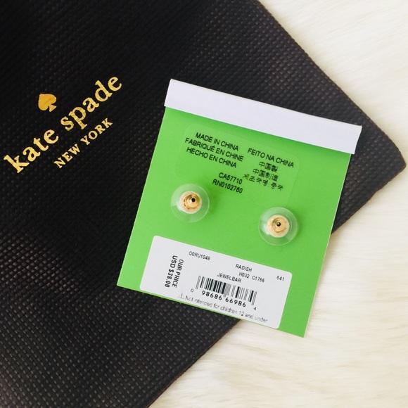 Kate Spade Pink & Gold Enamel Earrings ♠️ - Picture 3 of 5